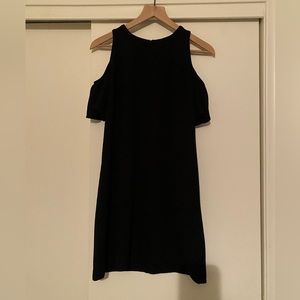 Short black cold shoulder dress